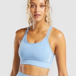 Gymshark Marl Seamless Sports Bra Powder Blue